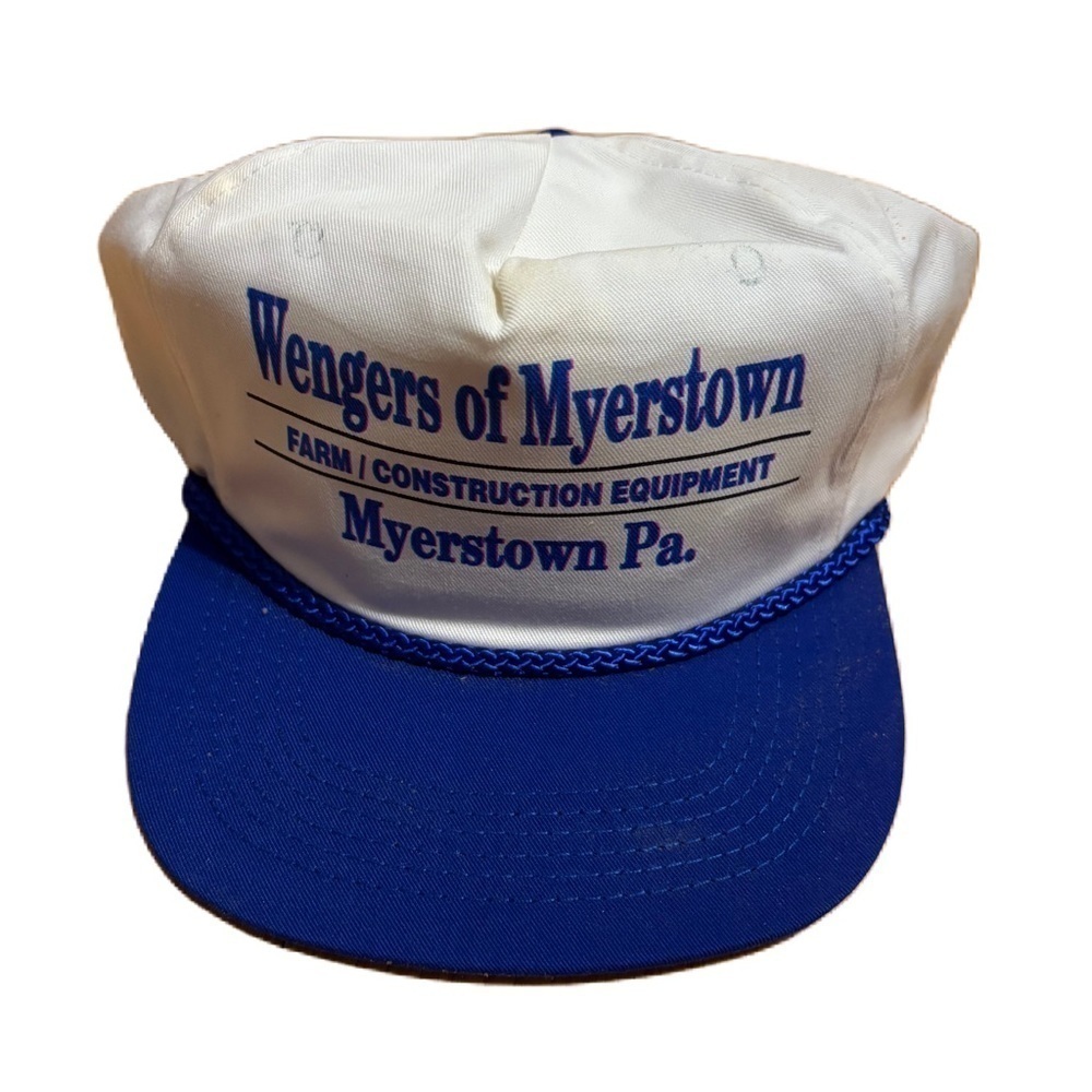 Wengers of Myerstown Blue & White SnapBack Hat Farm Construction Equipment